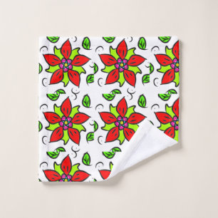 Vibrant Floral Pattern Bath Towel Set