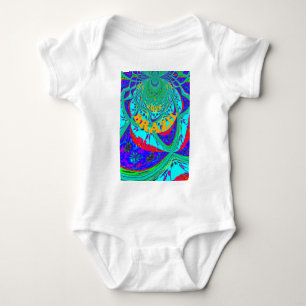 Vibrant Floral Pattern: Brazilian Tribute Eat Love Baby Bodysuit