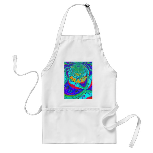 Vibrant Floral Pattern: Brazilian Tribute Eat Love Standard Apron (Front)