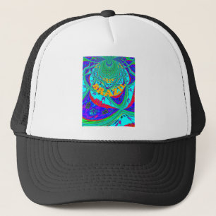 Vibrant Floral Pattern: Brazilian Tribute Eat Love Trucker Hat