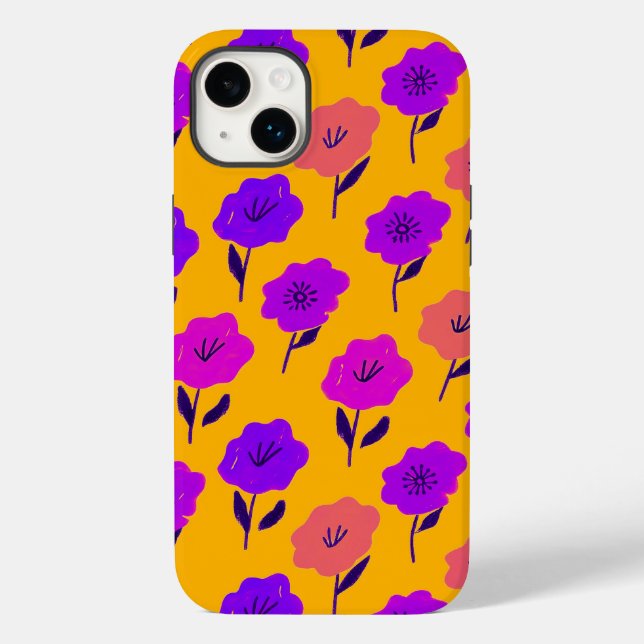 Vibrant Floral Pattern Case-Mate iPhone Case (Back)