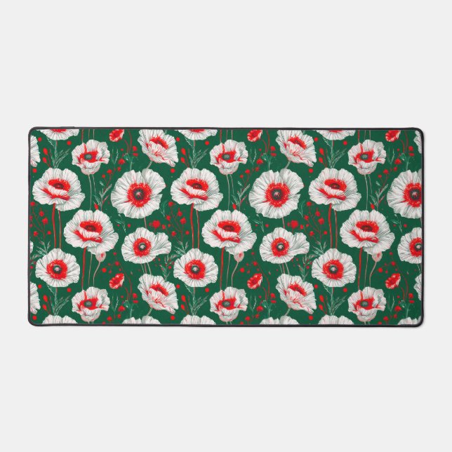 Vibrant floral pattern desk mat (Front)