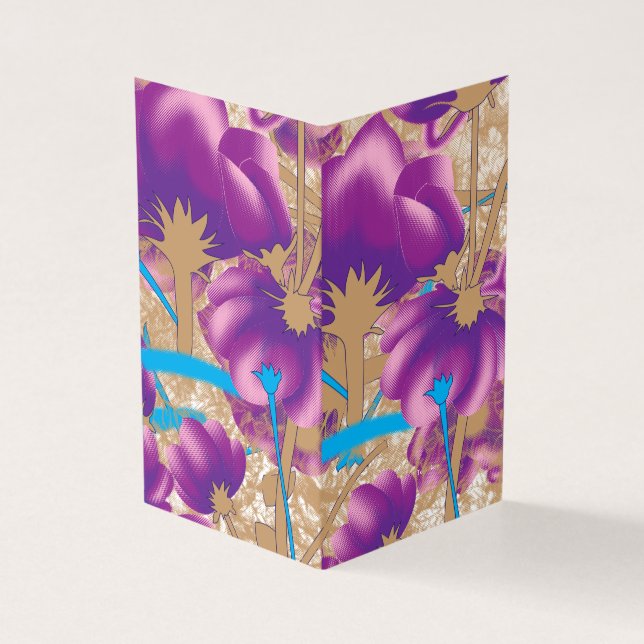 Vibrant floral pattern featuring purple and blue f (Outside)