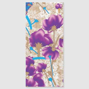 Vibrant floral pattern featuring purple and blue f