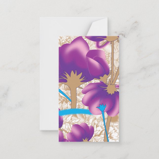 Vibrant floral pattern featuring purple and blue f card (Front)