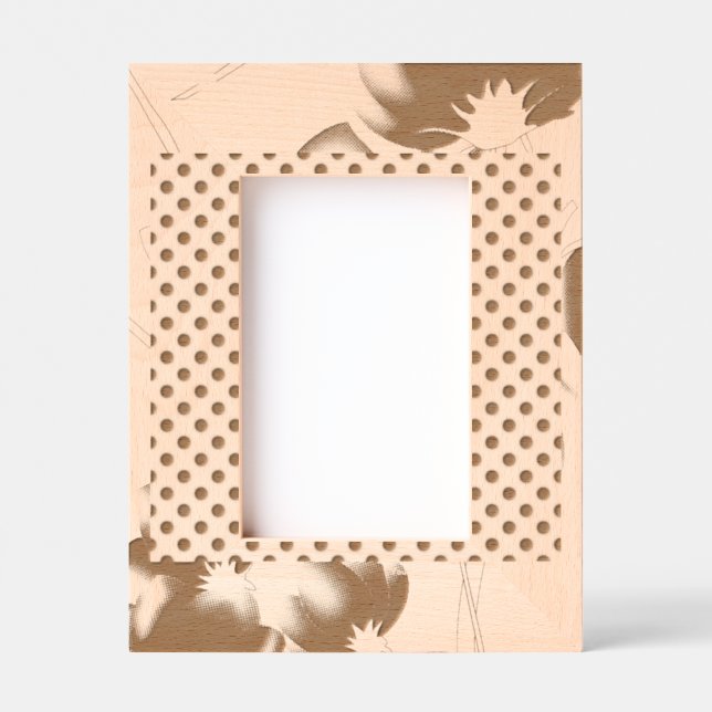 Vibrant floral pattern featuring purple and blue f etched frames (Front)
