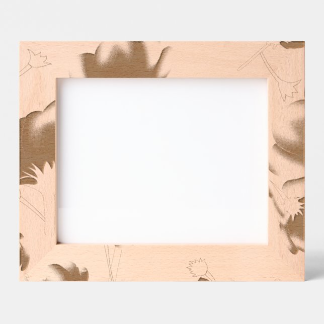 Vibrant floral pattern featuring purple and blue f etched frames (Front)