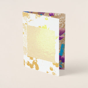 Vibrant floral pattern featuring purple and blue f foil card