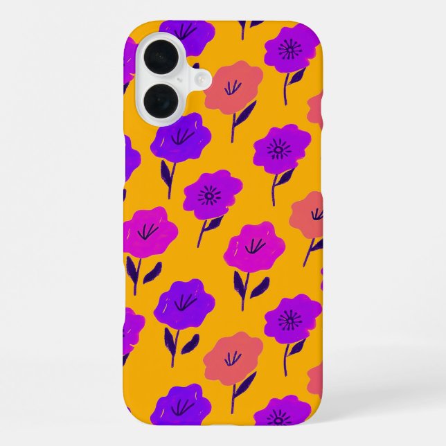 Vibrant Floral Pattern iPhone Case (Back)