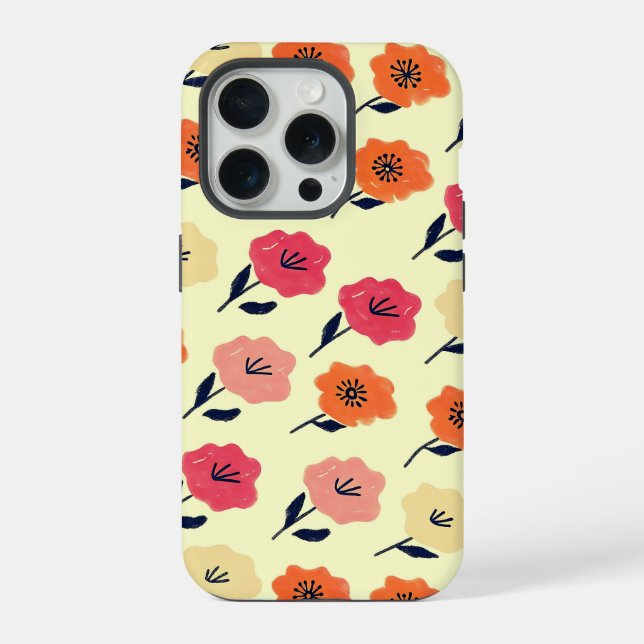Vibrant Floral Pattern iPhone Case (Back)