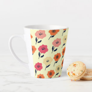 Vibrant Floral Pattern Latte Mug