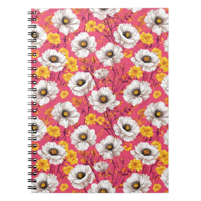 Vibrant floral pattern notebook (Front)