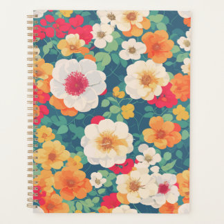 Vibrant Floral Pattern Notebook Planner