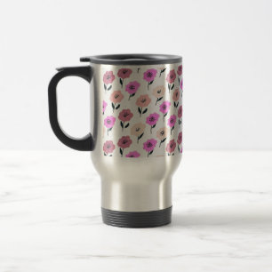 Vibrant Floral Pattern Travel Mug