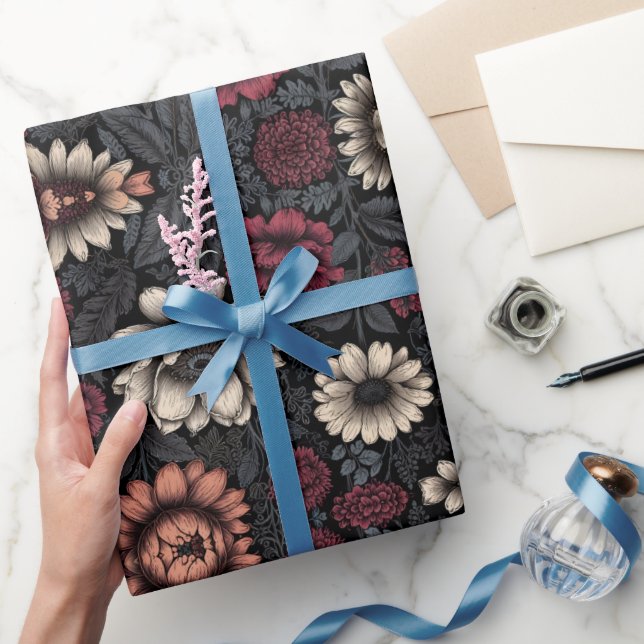 Vibrant Floral Pattern with Mixed Colours Wrapping Paper (Gifting)