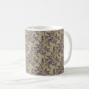 Vibrant Floral Pattern with Yellow Daisies  Coffee Mug
