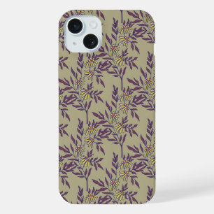 Vibrant Floral Pattern with Yellow Daisies iPhone 15 Plus Case