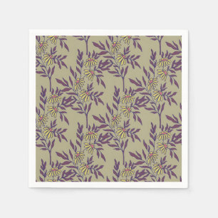 Vibrant Floral Pattern with Yellow Daisies Napkin