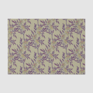 Vibrant Floral Pattern with Yellow Daisies Tissue Paper