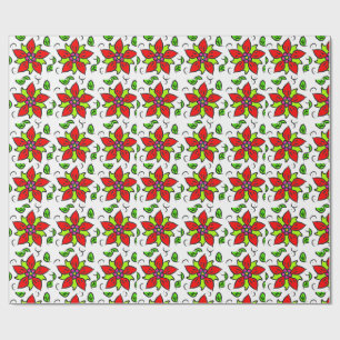 Vibrant Floral Pattern Wrapping Paper