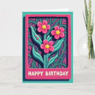 Vibrant Floral Pop Art Card