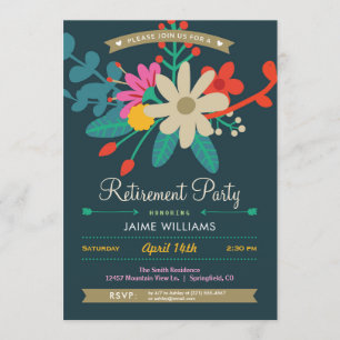 Vibrant Floral Retirement Party Invitation