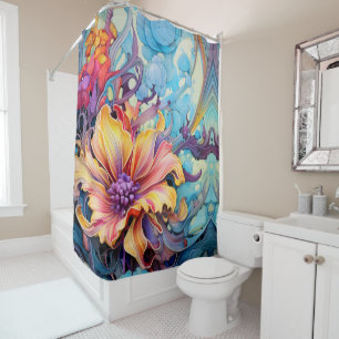 Vibrant Floral Rhapsody Shower Curtain