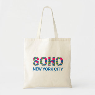 Vibrant Floral SOHO New York City Neighbourhoods Tote Bag