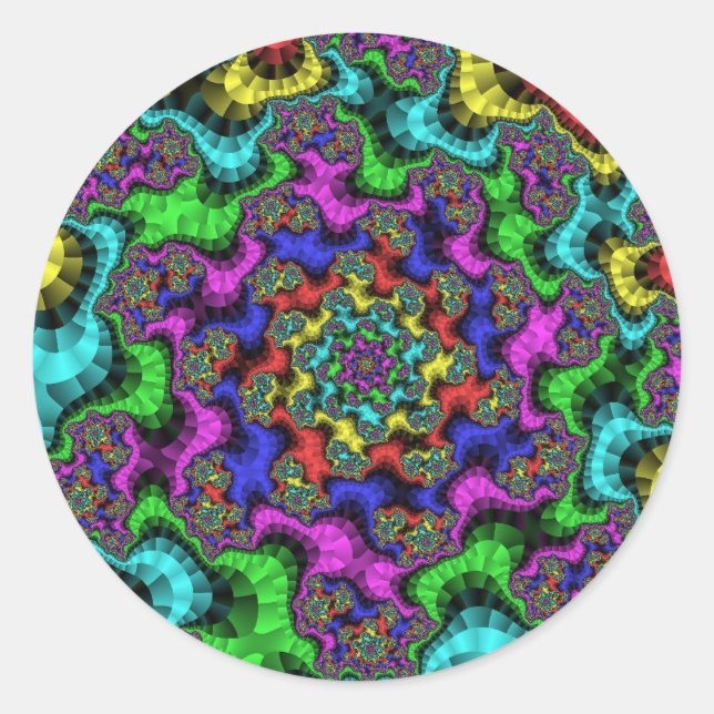 Vibrant Floral Sprinkles Classic Round Sticker (Front)