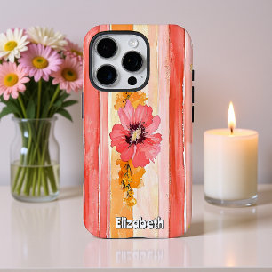 Vibrant Floral Stripes iPhone 16 Pro Case