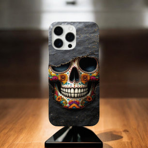 Vibrant Floral Sugar Skull  iPhone 16 Pro Max Case