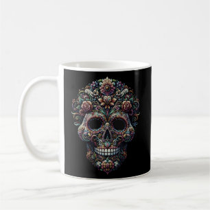 Vibrant Floral Sugar Skull Coffee Mug