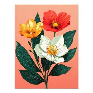 Vibrant Floral Trio - A Stunning Artwork Photo Print