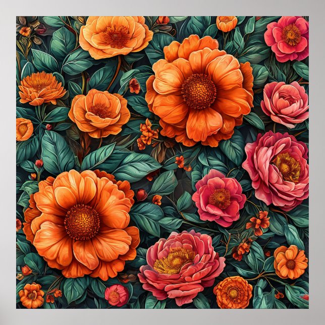 🌺 Vibrant Floral Wall Art For Modern Home Decor  (Front)