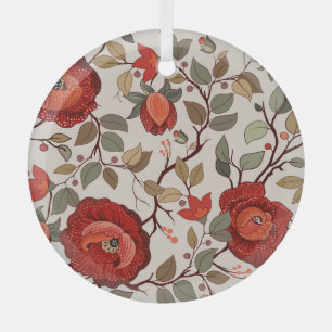 Vibrant Floral Wallpaper: Hand-Drawn Patterns Glass Tree Decoration
