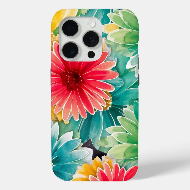 Vibrant Floral Watercolor Art Case-Mate iPhone Case (Back)