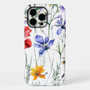 Vibrant Floral Watercolor Pattern iPhone 16 Pro Max Case