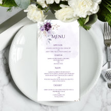 Vibrant Floral Wedding Menu