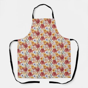 Vibrant Floral With Roses and Sunflowers Apron