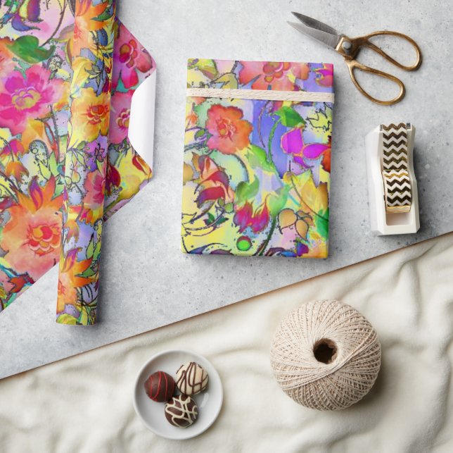 Vibrant floral wrapping paper (Crafts)