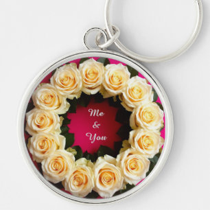 Vibrant Floral Wreath Key Ring