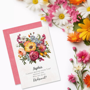 Vibrant Florals Bridesmaid Proposal Invitation