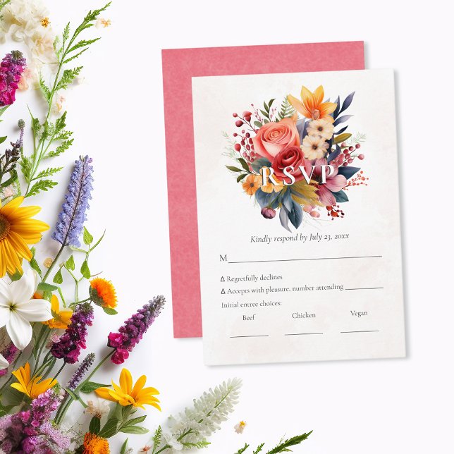 Vibrant Florals Watercolor RSVP (Creator Uploaded)