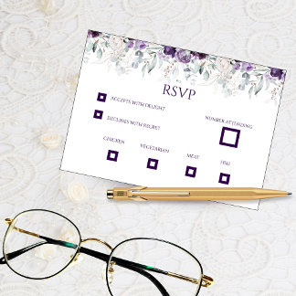 Vibrant Florals Wedding RSVP Card