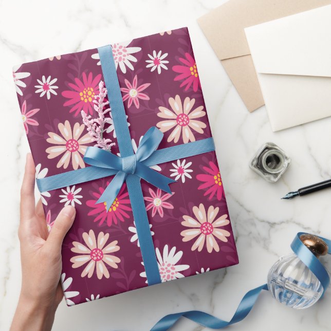 Vibrant Flourishing Fuchsia Floral Bloom Wrapping Paper (Gifting)