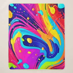 Vibrant Flow Colour Burst Sherpa Blanket