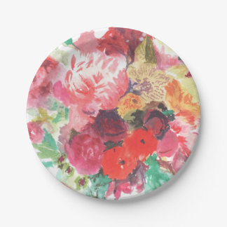 Vibrant Flower Bouquet Paper Plate