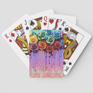 Vibrant Flower Bouquet Playing Cards