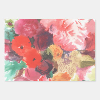 Vibrant Flower Bouquet Wrapping Paper Sheet