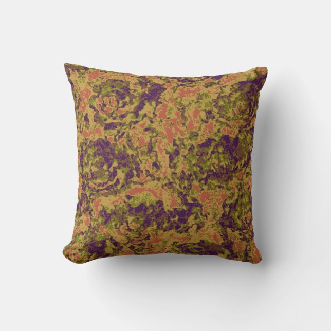 Vibrant flower camouflage pattern cushion (Front)